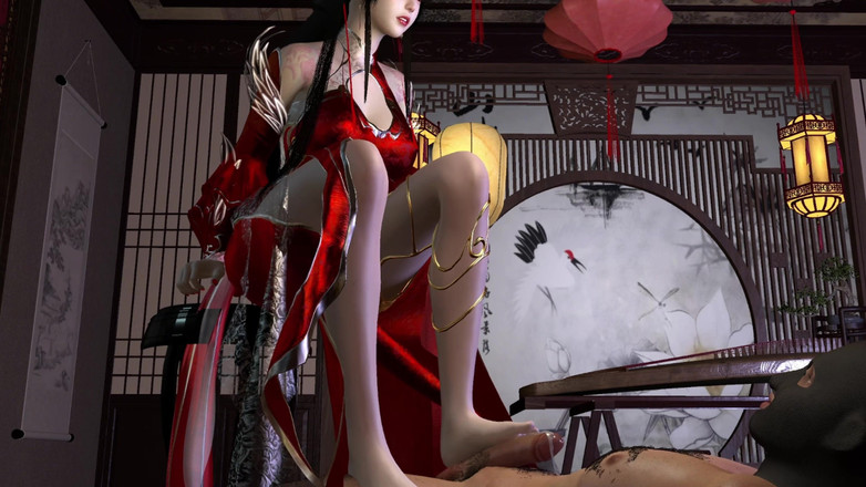 Why fuck so hard: Une jolie asiatique en 3D vêtue d’une robe sexy se fait...