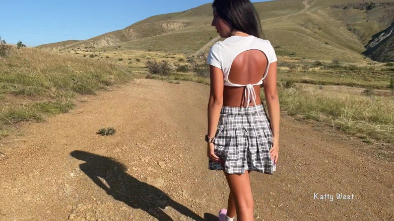Katty West: Beauty with a Nice Ass Climbs the Mountains to Masturbate