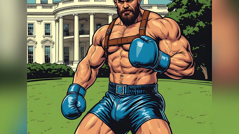 Erotic Man: White House Lawn Fighter - Seni Gaya Komik Komik