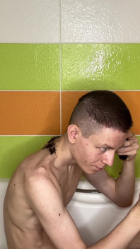 Alex Cuts Naked Evgeny's Hair in the Bathtub!