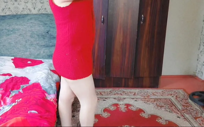 Kitty_Cross: Red Dressed Sexy Ladyboy Crossdresser Shemale Princess