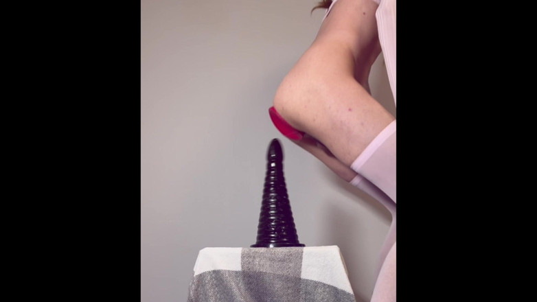 Horny Anal Play: Extreme Cone Dildo Anal Compilation - Bouncing Gaping Cumming