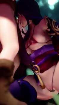 Raiden Shogun Baal Gives Aether a Blowjob in the Inazuma Forest Genshin Impact 3D Sex Animation