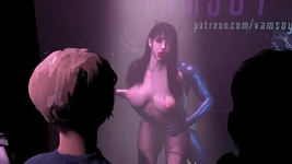 Une MILF asiatique anime en 3D nue ses énormes seins se fait baiser dans un bar