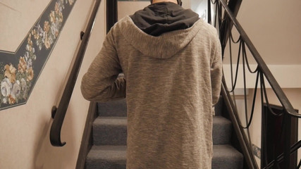 TattedBootyAb: Risky Fucking Outside Stairs Masturbating