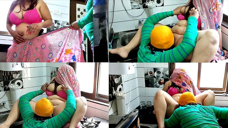 Nadiya: Husband Eating Chubby Wife's Pussy in the Kitchen