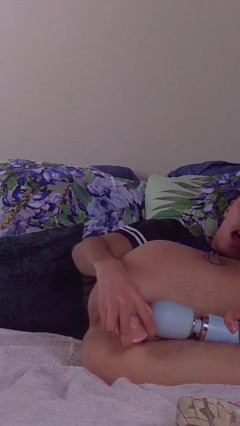 Ftm Wearing Sneakers Fucks His Pussy with 8 Inch Dildo thumbnail