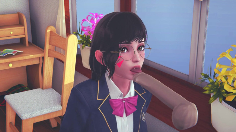 Waifu club 3D: Dva üniversiteli kız diliyle yarağını yalıyor ve yüzüne boşaltıyor