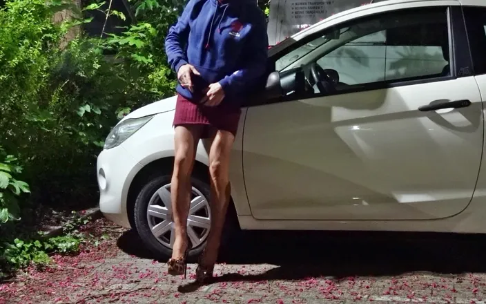 Loreley add: Sissy Pees Her Micro Thong in the Parking Lot with...