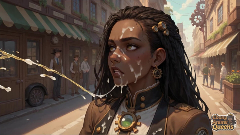 Ebony Anime Queens: Spalující černá královna je velkolepá a nenasytná v tomto steampunku XXX!