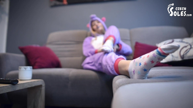 Czech Soles - foot fetish content: Cosplay big teen feet teasing POV