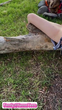 I Walk Without Panties in Nature. and I Jerk off My Excited Pussy by the Fire