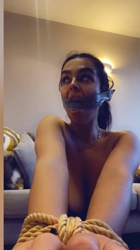 Latina Tied up and Gagged, but She Loves It!