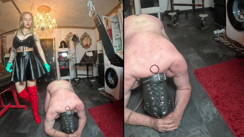 Queen_of_BDSM: Твои яички должны терпеть страдания ради госпожи!