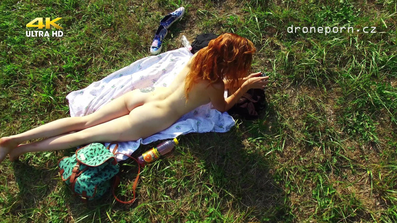 Peaches and Bananas: Nudist Klara Filmed by Drone