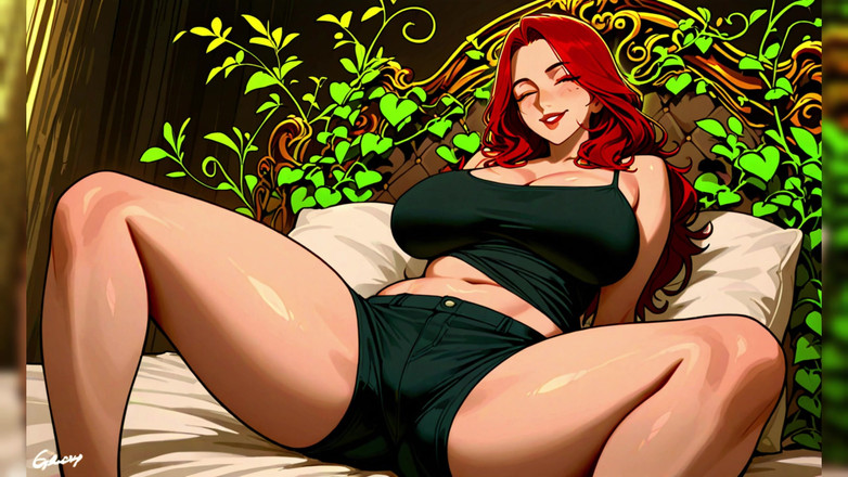 AI Porn: Roșcată sexy în pat