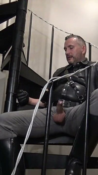Fucking Rubber Gimp on the Stairs