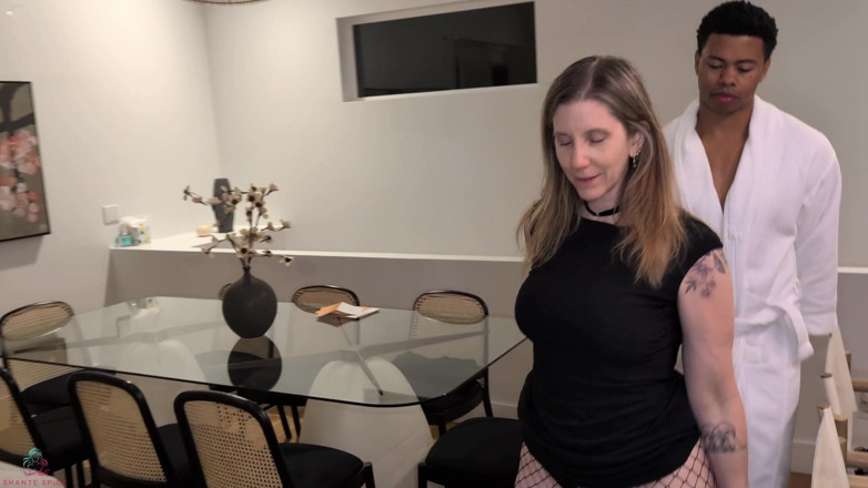 Shante Spice: Milky Mess: Hotwife Facial After Fishnet Ripping PAWG Session