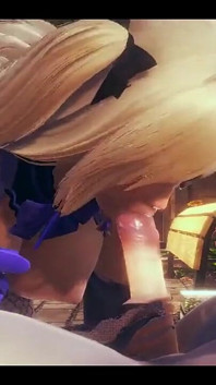 Genshin Impact Hentai - POV Fischl Blowjob and Cum at Her Face - Japanese Asian Manga Anime Game Porn