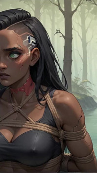 In an Dark-hued Forest, a Cyberpunk Gargle Devours a Penis. Hot Sex!
