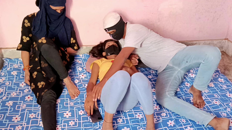 HousewifeGeeta: Virgin Fucked with Married Stepsister in Threesome