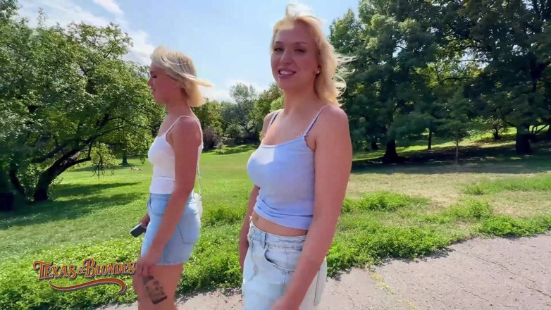 Texas and blondes: Pan Texas dostaje park blowjob przed apartamentem trójkąt kremówka!