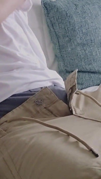 Just Me, an Italian Teen Twink: Stroking My Hairy Uncut Cock on the Couch and Blasting Thick Cum All Over My Pubic Hair