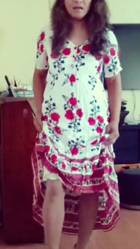 White Flowery Print Dress