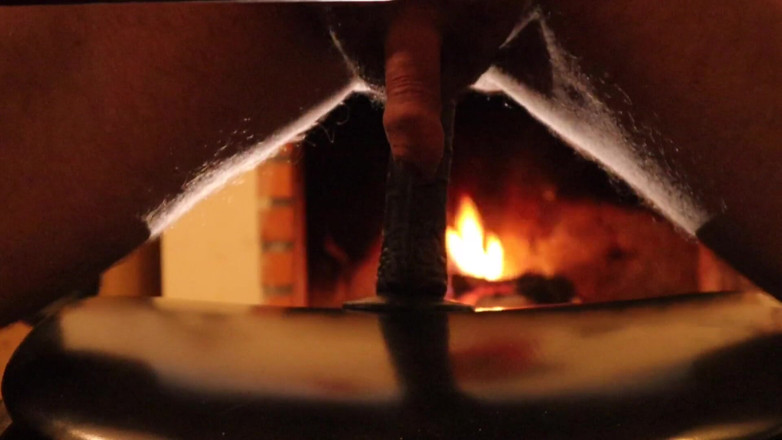 My little secret: Dildo in front of the fireplace