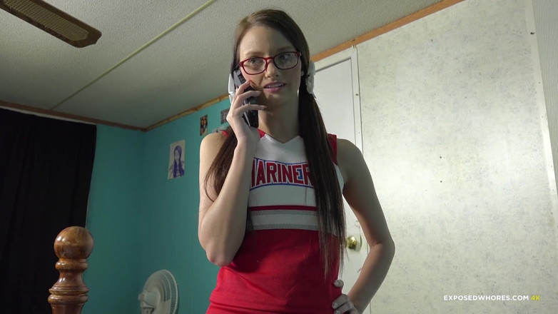 Exposed Whores Media: Farrah Valentine - Cheerleader gives her stepbrother a handjob to take...