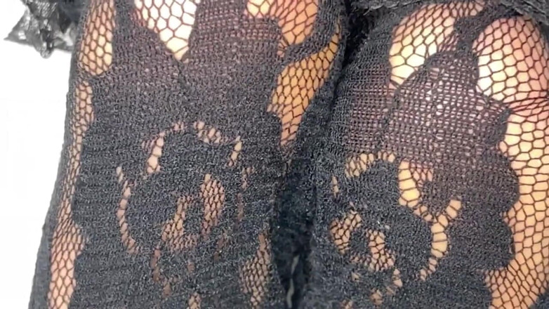 Pink Foxx: Lace Nylon French Pedicure