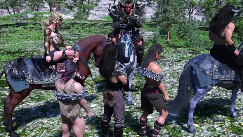 Gaming vision: 野蛮人の征服-v0.3.1セックスシーンパート1とギャンプレイ