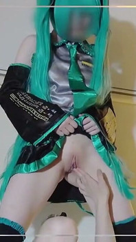 Miku Cosplayer Returns Remastered - klassisches Miku Kostüm mit Solo-Spiel und sex - 3