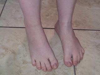 On cloud 69: Bare Feet Walking Around Kitchen