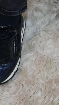 Bold & Unique: Sweaty Ski Socks, Sneakers & Black Jeans Tease