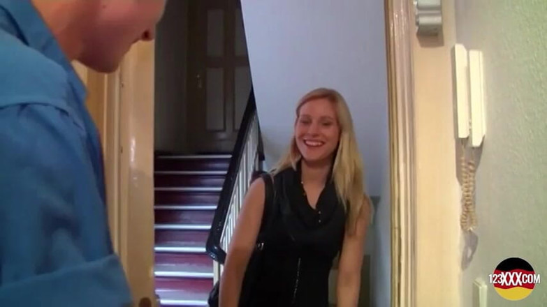 123XXX - 100% Amateurs: Sexy German Blonde with Round Boobs Enjoys Jumping on a...