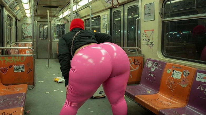 Animate golden: Chica de gran culo twerking en tanga rosa en el...