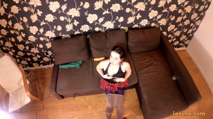 Iarina: Sexy midget masturbate with pantyhose