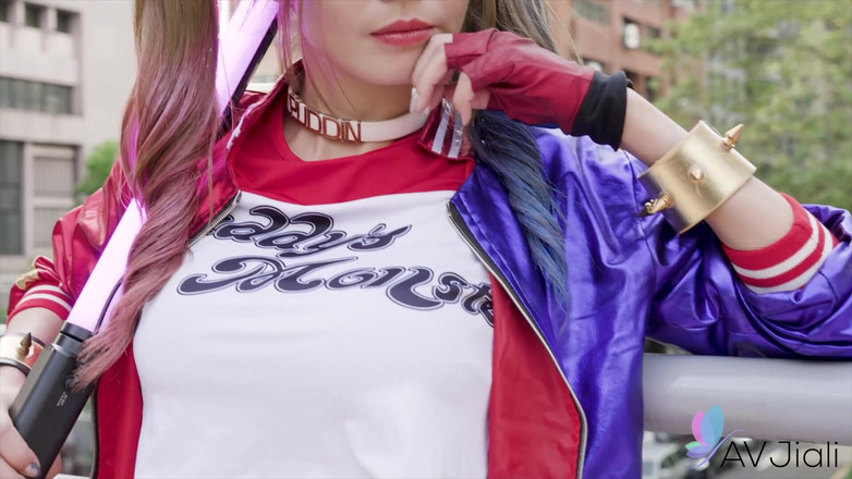 AV Jiali: Li zhiyan dientot di pesta seks halloween dengan baju harley...