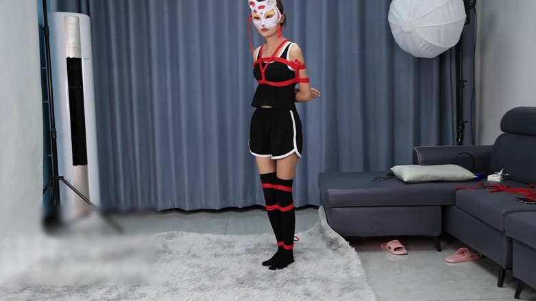 Asian bondage: A Young, Beautiful, Slender, and Adorable Girlfriend, with Black Stockings,...