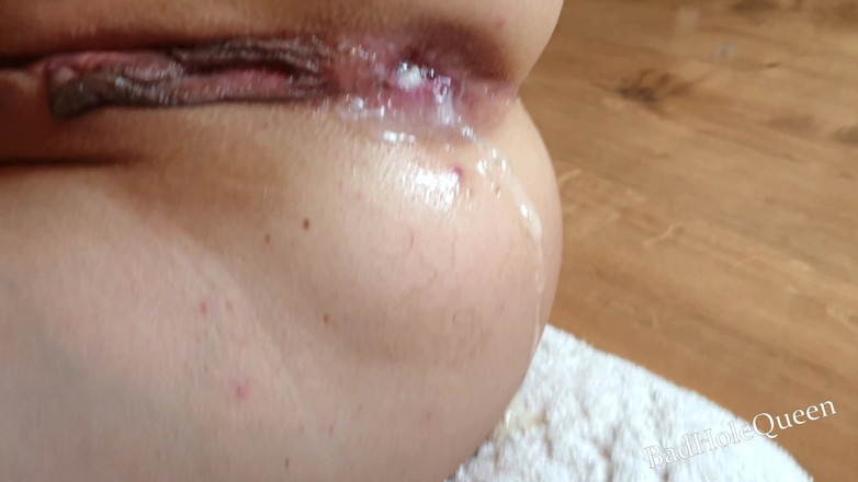 BadAnalQueen: My ass is always ready for anal. White stockings. Creampie...