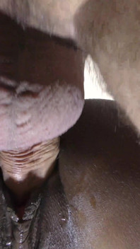 Big White Cock Cum Inside Ebony Tight Pussy in Doggystyle
