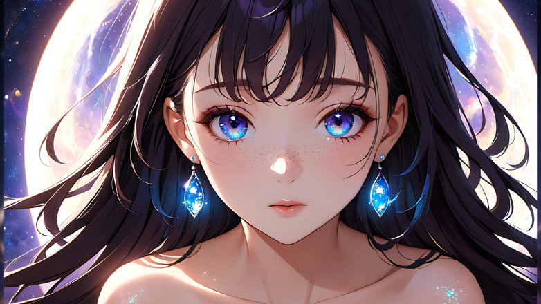 LustRender: Voidgazer：一个有着闪闪发光的宇宙雀斑的美丽年轻女人