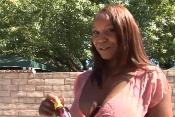 Black Sinner: Busty black chick hard banged by a white cock