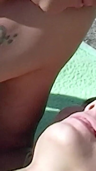 Outdoor dildo fuck for blonde