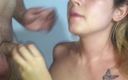 Sara Blonde: Минет и сперма на лице с лизанием очка