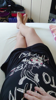 Nylonjunge in the Nightgown and Tights in Bed