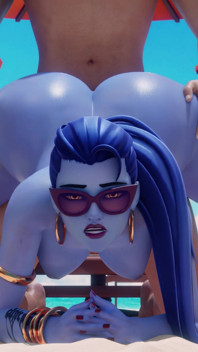 Widowmaker Dari Overwatch - Misi Sniper gagal kerana zakar besar - gaya doggy & jack-o pantai kongkek pantat besar pose 3d