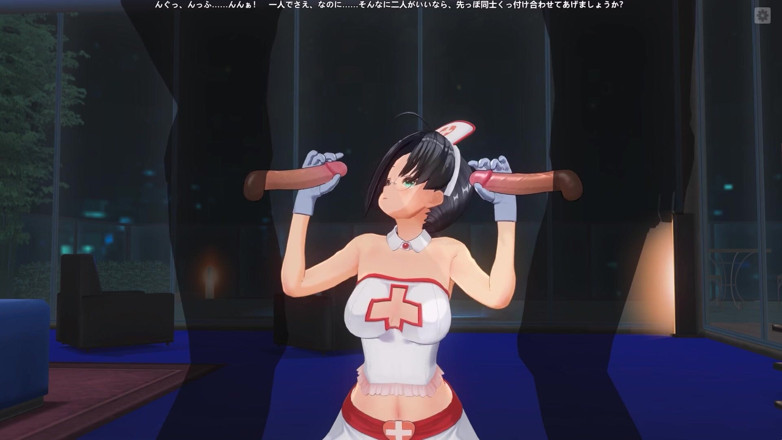 H3DC: 3D hentai nurse sucks dick from two patients at once