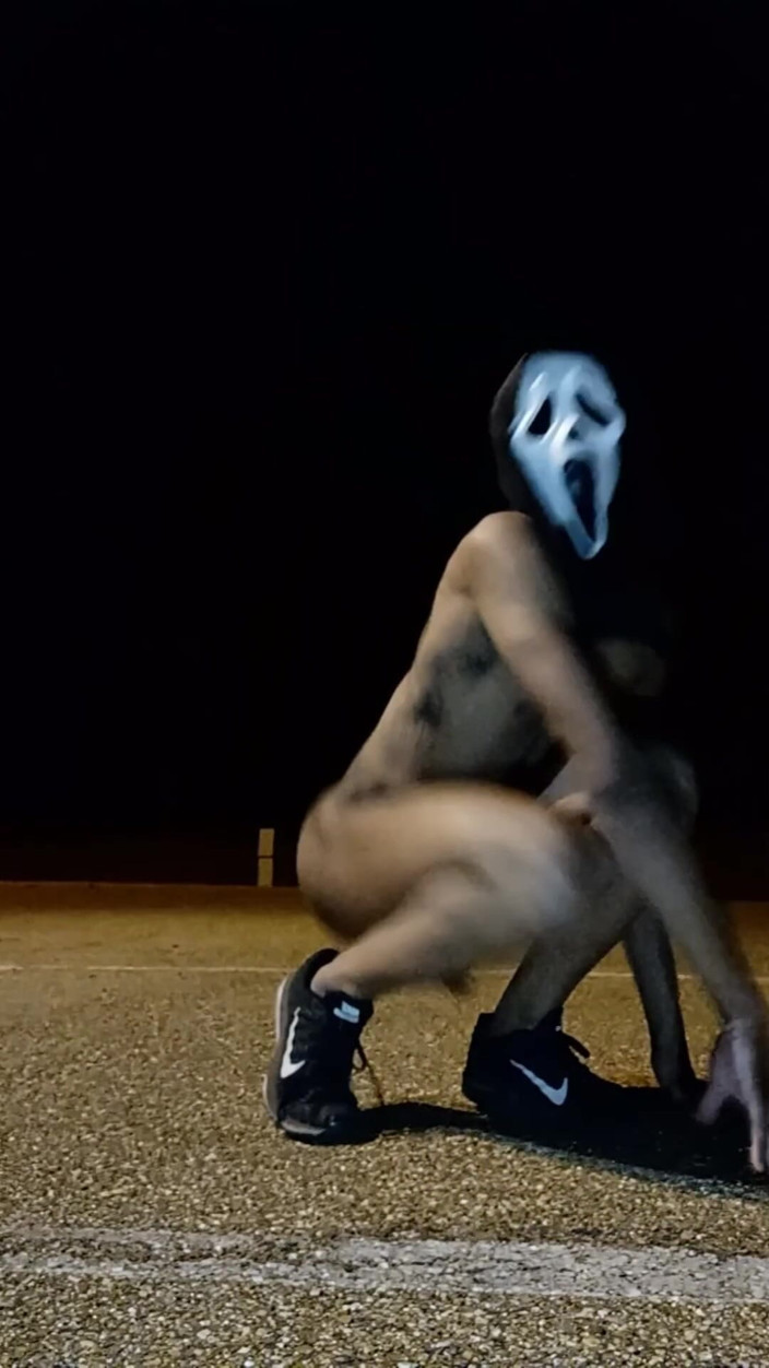 miikakawaiii: Phat Ass Femboy Ghostface Horny &amp; Locked in Chastity Cage
